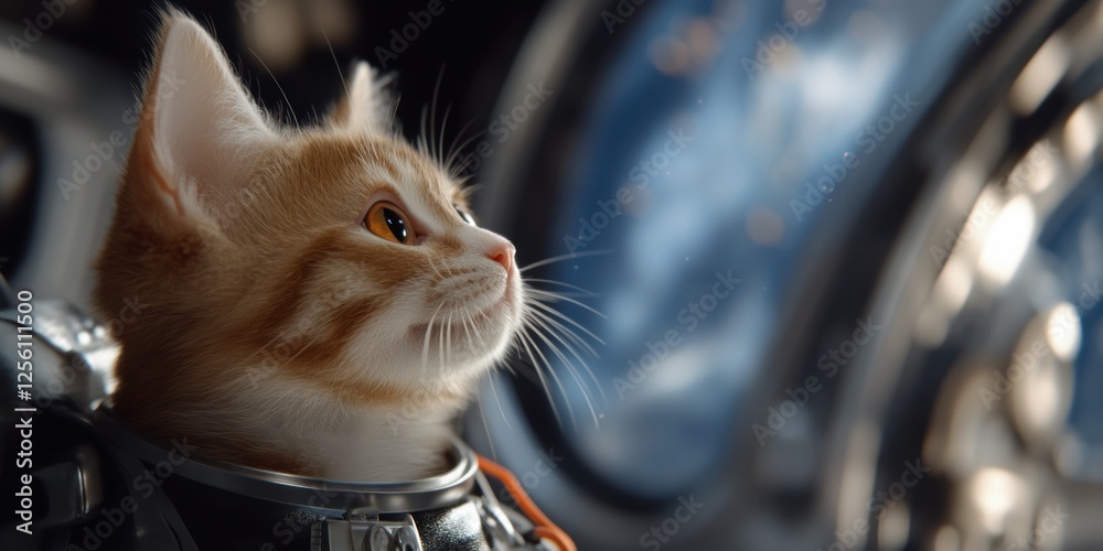 astronaut cat, a space cat in a custom space suit drifts outside a commercial space station, admiring the stars the cat and its suit are clear, while the background blurs to show the station and astronaut cat, a space cat in a custom space suit drifts outside a commercial space station, admiring the stars the cat and its suit are clear, while the background blurs to show the station and