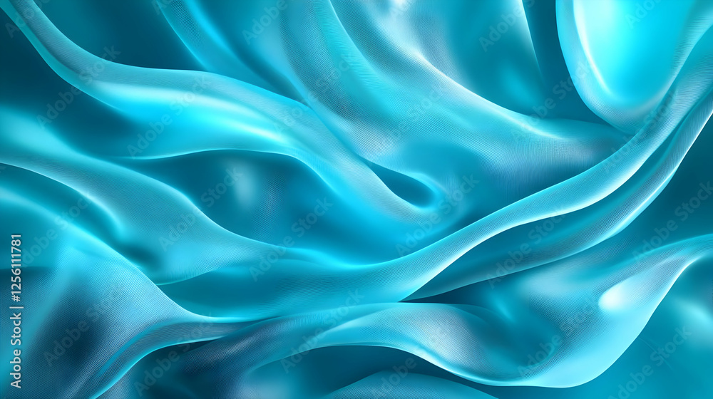 Fototapeta premium A mesmerizing abstract background of flowing blue fabric, conveying elegance and fluidity in design, perfect for creative projects.