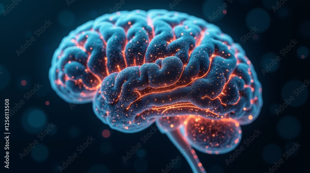 close up of brain combined or merging with technology, artifical intelligence concept close up of brain combined or merging with technology, artifical intelligence concept