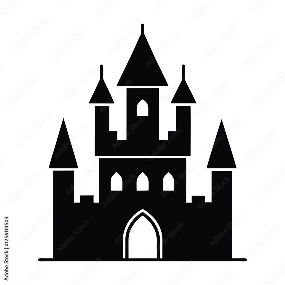 Obraz premium A castle vector silhouette illustration