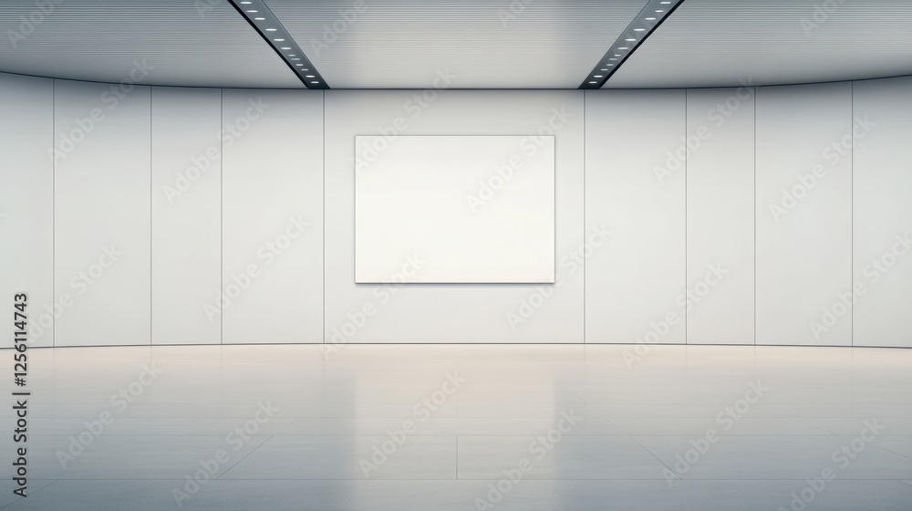 Futuristic Minimalist Blank Billboard in Modern Curved Space Futuristic Minimalist Blank Billboard in Modern Curved Space