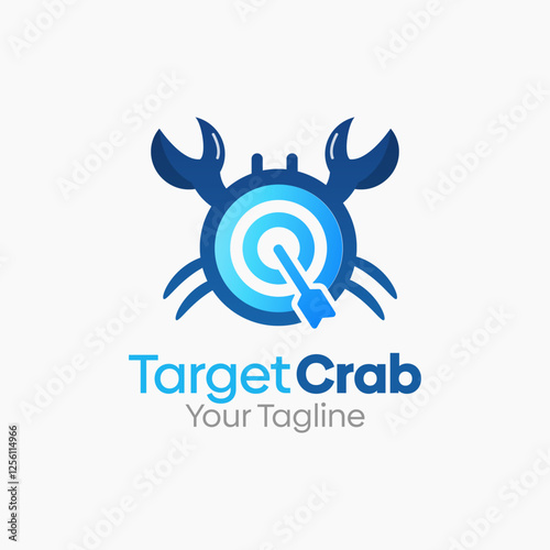 Target Crab Logo Design Template. Good for Business, Agency, Community and Organization photo