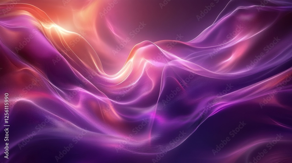 Fototapeta premium Swirling waves of ethereal color dance in harmony under a dreamy glow at dusk