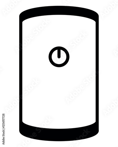 boiler, black and white vector illustration of storage water heater symbol, isolated on white