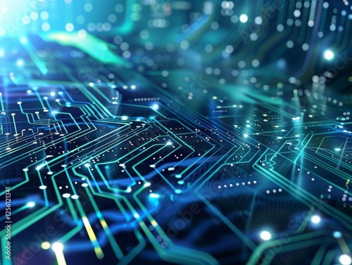 Electronic printed circuit board, conductor tracks, processor, Microelectronics technology background
