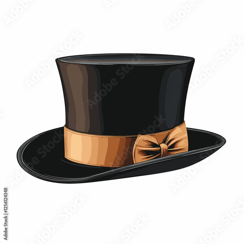 Top hat icon. Cylinder hats Vector illustration and drawing on a white background