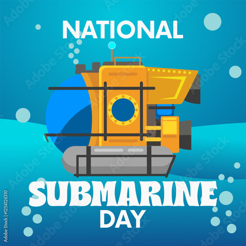 vector graphic of National Submarine Day ideal for National Submarine Day celebration.