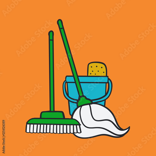 Cleaning Tools – Vector Illustration