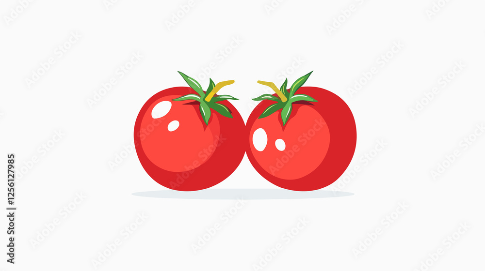 Vibrant Vector Illustration of Two Red Tomatoes, Perfect for Culinary Designs and Healthy Eating Concepts Vibrant Vector Illustration of Two Red Tomatoes, Perfect for Culinary Designs and Healthy Eating Concepts