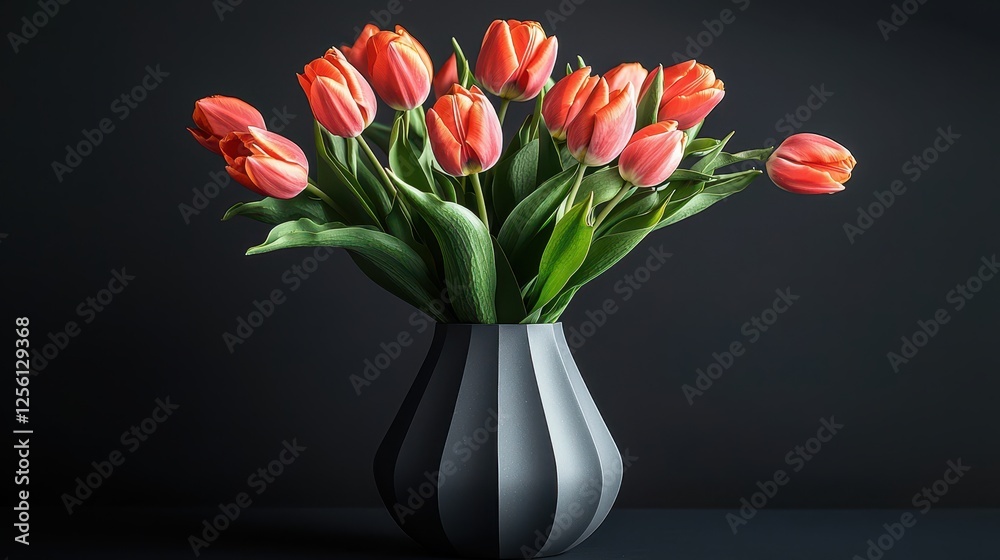 Modern Tulip Bouquet Wrapped in Gray with Pastel Shades for Elegant Floral Arrangement Displaying Softness and Contemporary Design Modern Tulip Bouquet Wrapped in Gray with Pastel Shades for Elegant Floral Arrangement Displaying Softness and Contemporary Design