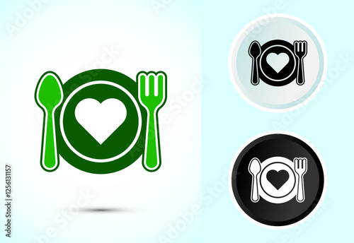 Healthy eating icon design illustration. Healthy food sign symbol