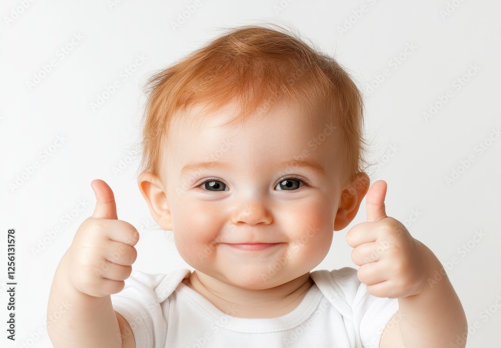 Baby Portrait With Thumbs Up Baby Portrait With Thumbs Up