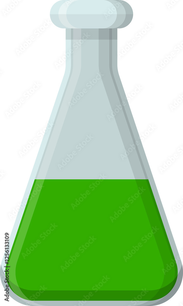 Laboratory Flask with Green Liquid for Science and Research Experiments Laboratory Flask with Green Liquid for Science and Research Experiments