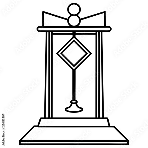 Vector podium with microphone icon for speech
