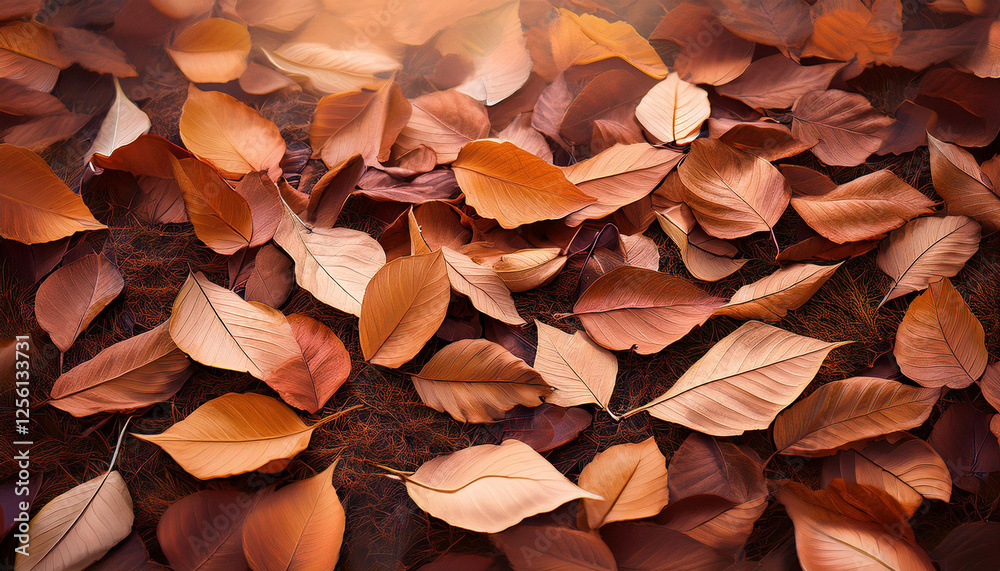 dry brown leaves fallen on the ground as autumn season background dry brown leaves fallen on the ground as autumn season background