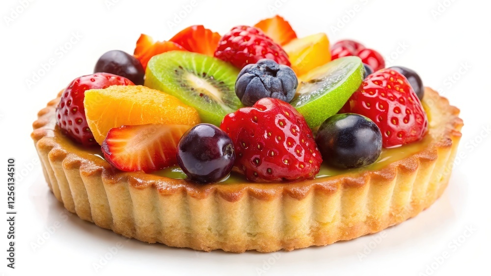 Fruit Tart on White Background Fruit Tart on White Background