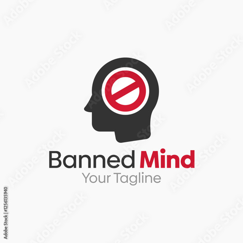 Banned Mind Logo Design Template. Good for Business, Agency, Community and Organization