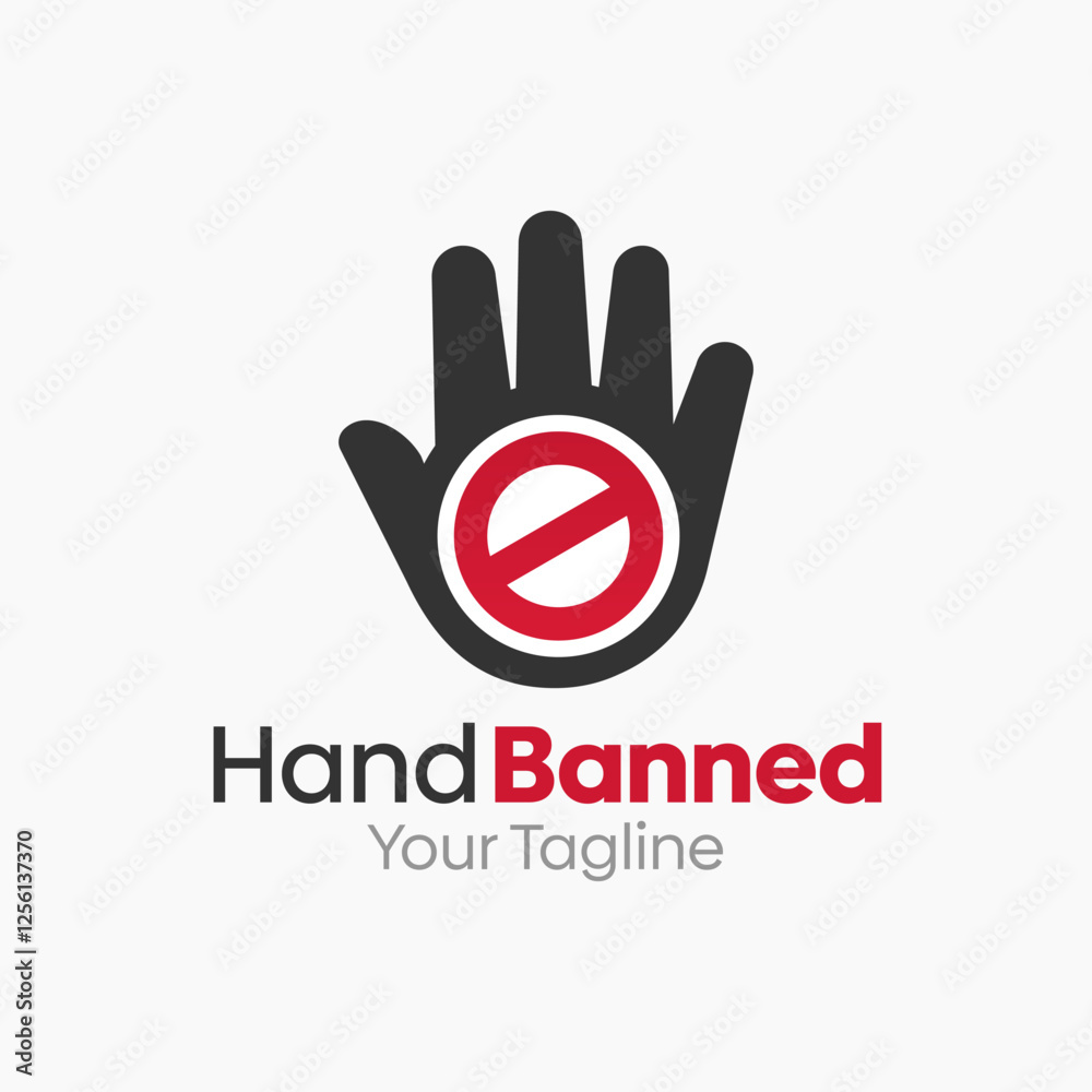 Hand Banned Logo Design Template. Good for Business, Agency, Community and Organization Hand Banned Logo Design Template. Good for Business, Agency, Community and Organization