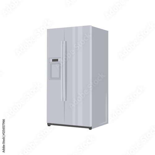 Fridge, Kitchen Vector Illustration Isolated