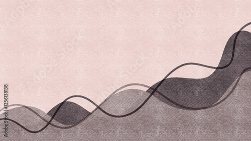 Modern brown waving colorful geometric shapes and objects illustration.
