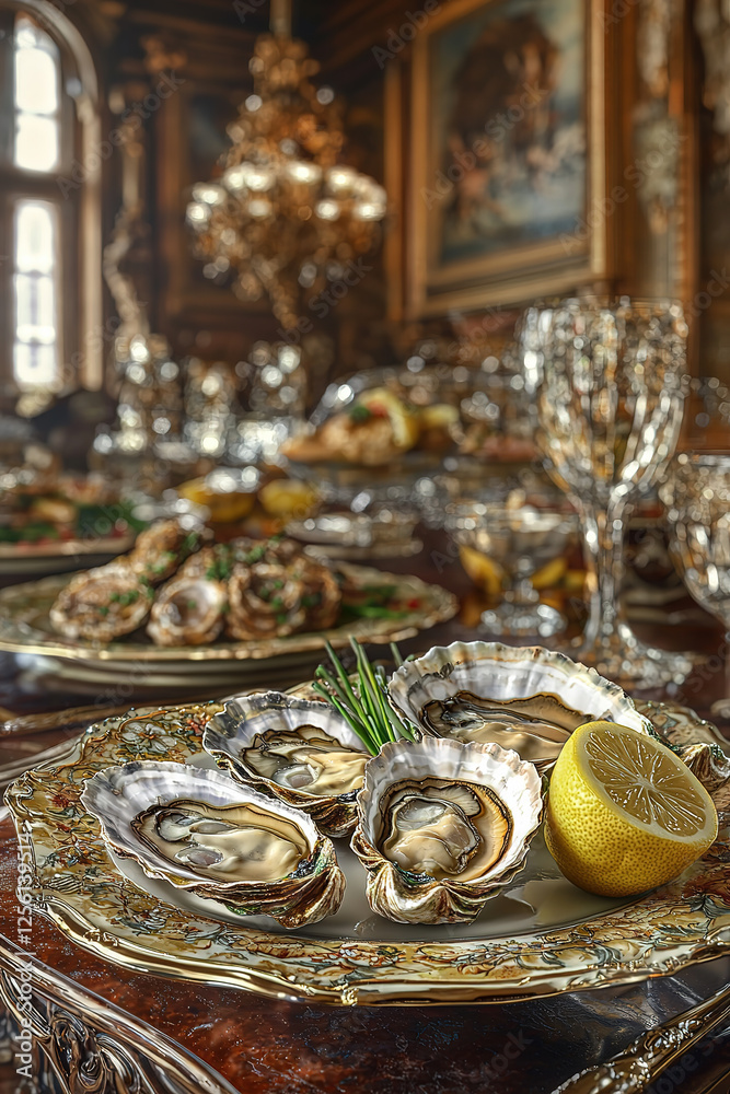 Oysters on the half shell with lemon Oysters on the half shell with lemon