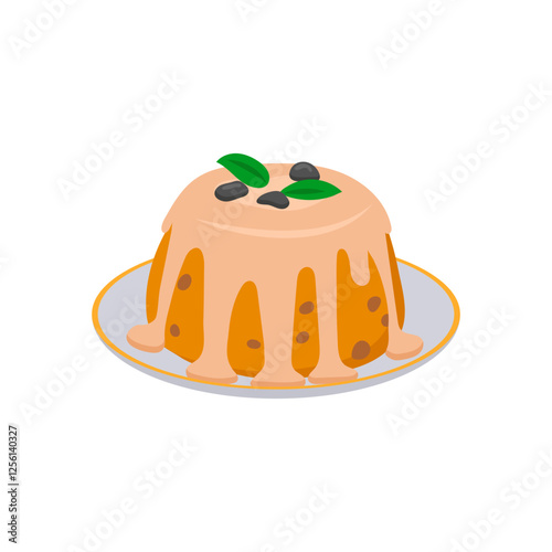 Pudding, Sweets Vector Illustration Isolated