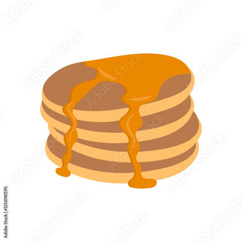 Pancakes, Sweets Vector Illustration Isolated
