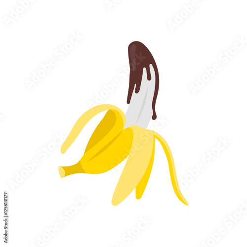 Banana Chocolate, Sweets Vector Illustration Isolated