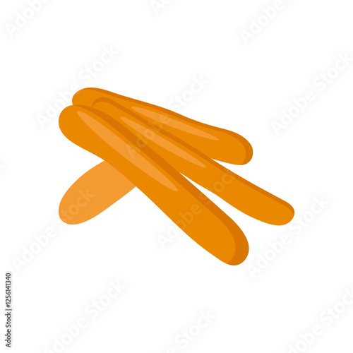 Bread Sticks, Sweets Vector Illustration Isolated