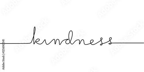 Continuous One line drawing of Kindness. Symbolizing empathy and care for others.