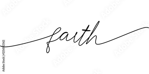 Continuous One line drawing of Faith. Representing trust and spirituality.