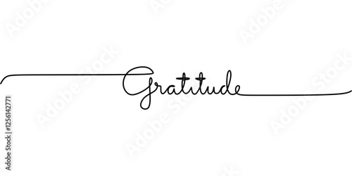 Continuous One line drawing of Gratitude. Expressing gratitude and appreciation.