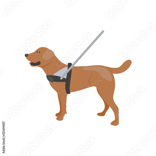 Guide Dog, Disability Vector Illustration Isolated