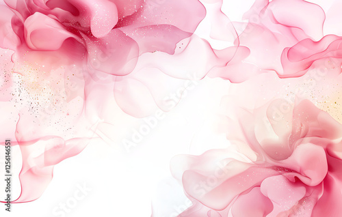 Elegant blush pink watercolor background with soft floral elements, creating serene and dreamy atmosphere. Perfect for invitations, backgrounds, or artistic projects