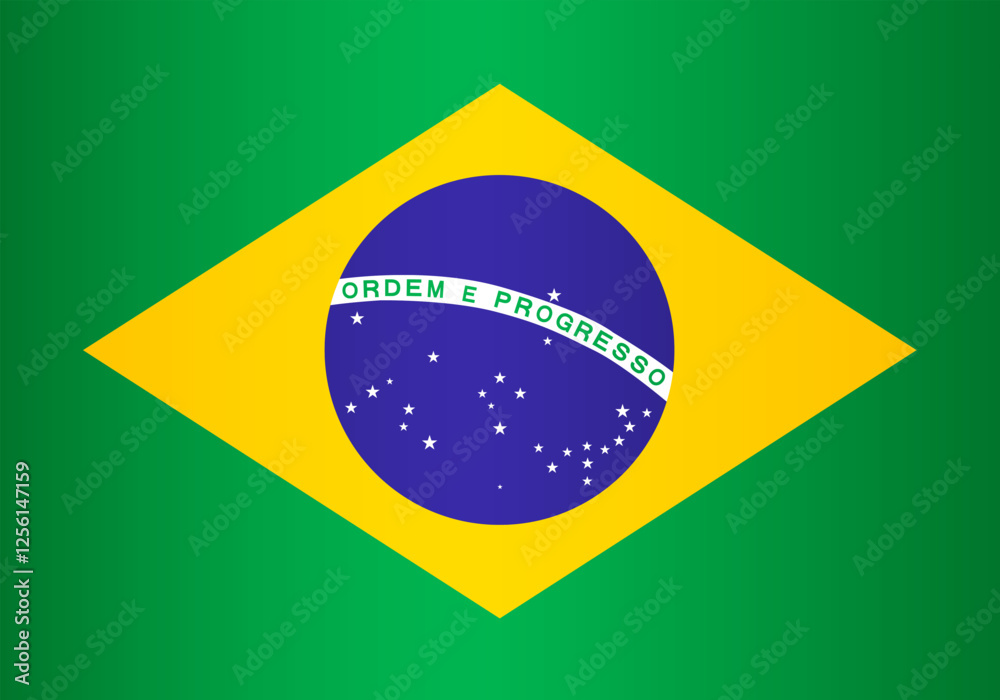 Fototapeta premium National Flag of the Federative Republic of Brazil. Vector element
