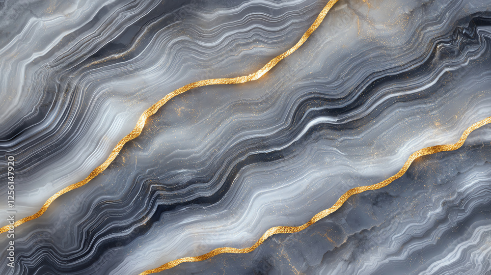 Luxurious marble texture with golden veins, showcasing elegant patterns and smooth surfaces. Ideal for backgrounds and design projects