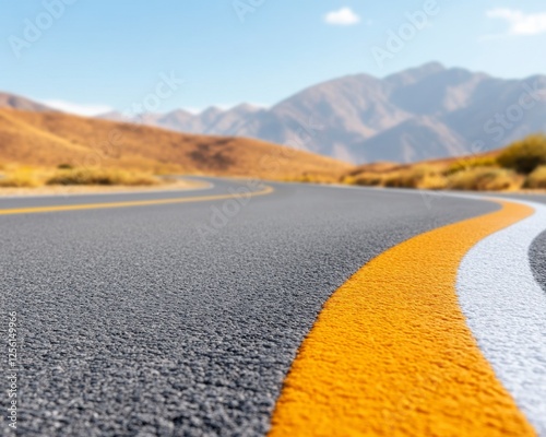 Scenic Winding Road Through Mountains and Hills with a View of the Horizon photo