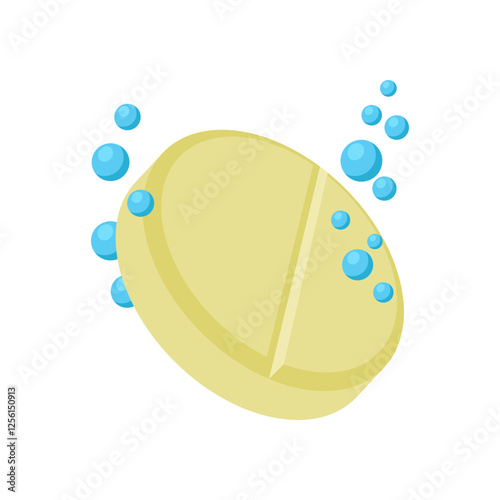 Soluble Pills, Medicine Flat Vector Illustration - Isolated