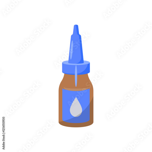 Nasal Drops, Medicine Flat Vector Illustration - Isolated