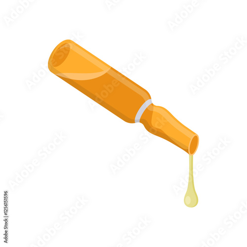 Broken Ampule, Medicine Flat Vector Illustration - Isolated