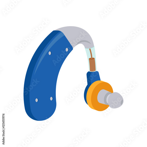 Hearing Aid, Medicine Flat Vector Illustration - Isolated