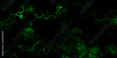Background with dark green rough grainy stone veined marble stucco tile decorative texture background design. Glowing fractal digital art design vector design. Abstract Black and Green Grunge. 