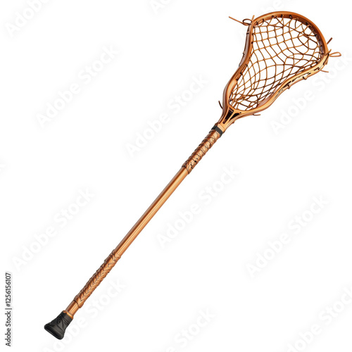 Classic Lacrosse Stick with Copper Finish on a white background. photo
