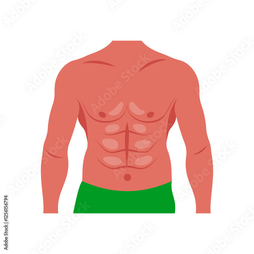 Six Packs, Abs, Fitness Flat Vector Illustration Isolated