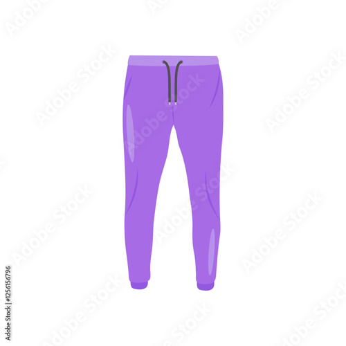 Trouser, Fitness Flat Vector Illustration Isolated