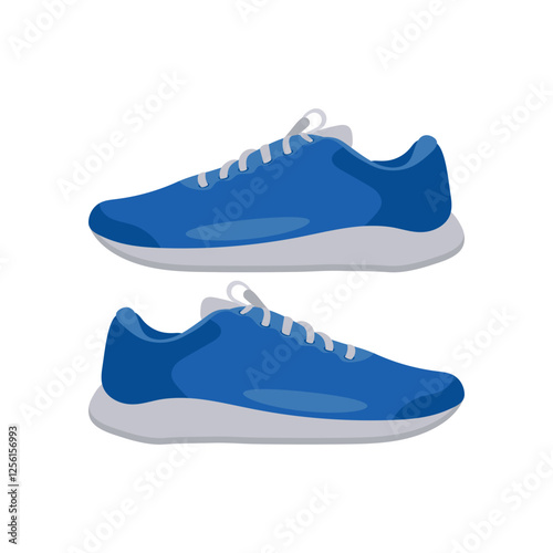 Running Shoes, Fitness Flat Vector Illustration Isolated