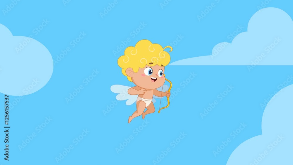 Baby Cupid Cartoon Character Shooting Arrow. 4K
Animation Video Motion Graphics With Sky Background Baby Cupid Cartoon Character Shooting Arrow. 4K
Animation Video Motion Graphics With Sky Background