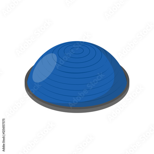 Half, Fit Ball, Fitness Flat Vector Illustration Isolated