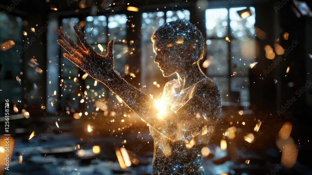 Abstract Energies Emanating From Human Form Abstract Energies Emanating From Human Form