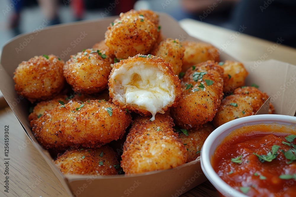 Deep-fried mozzarella sticks with cheese oozing from the center. The crispy golden crust is perfectly seasoned, and as one stick is pulled apart, the stretchy, gooey cheese extends dramatically. Deep-fried mozzarella sticks with cheese oozing from the center. The crispy golden crust is perfectly seasoned, and as one stick is pulled apart, the stretchy, gooey cheese extends dramatically.